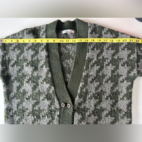 Madewell Allston Houndstooth Double-button Wool Blend Oversized Cardigan Sweater - Picture 10 of 13